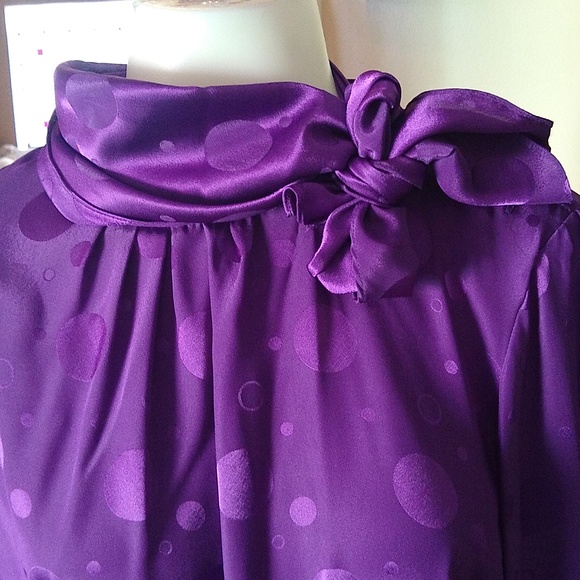 Poet by Nicola Vintage purple circle print Blouse size 12 - Picture 6 of 10